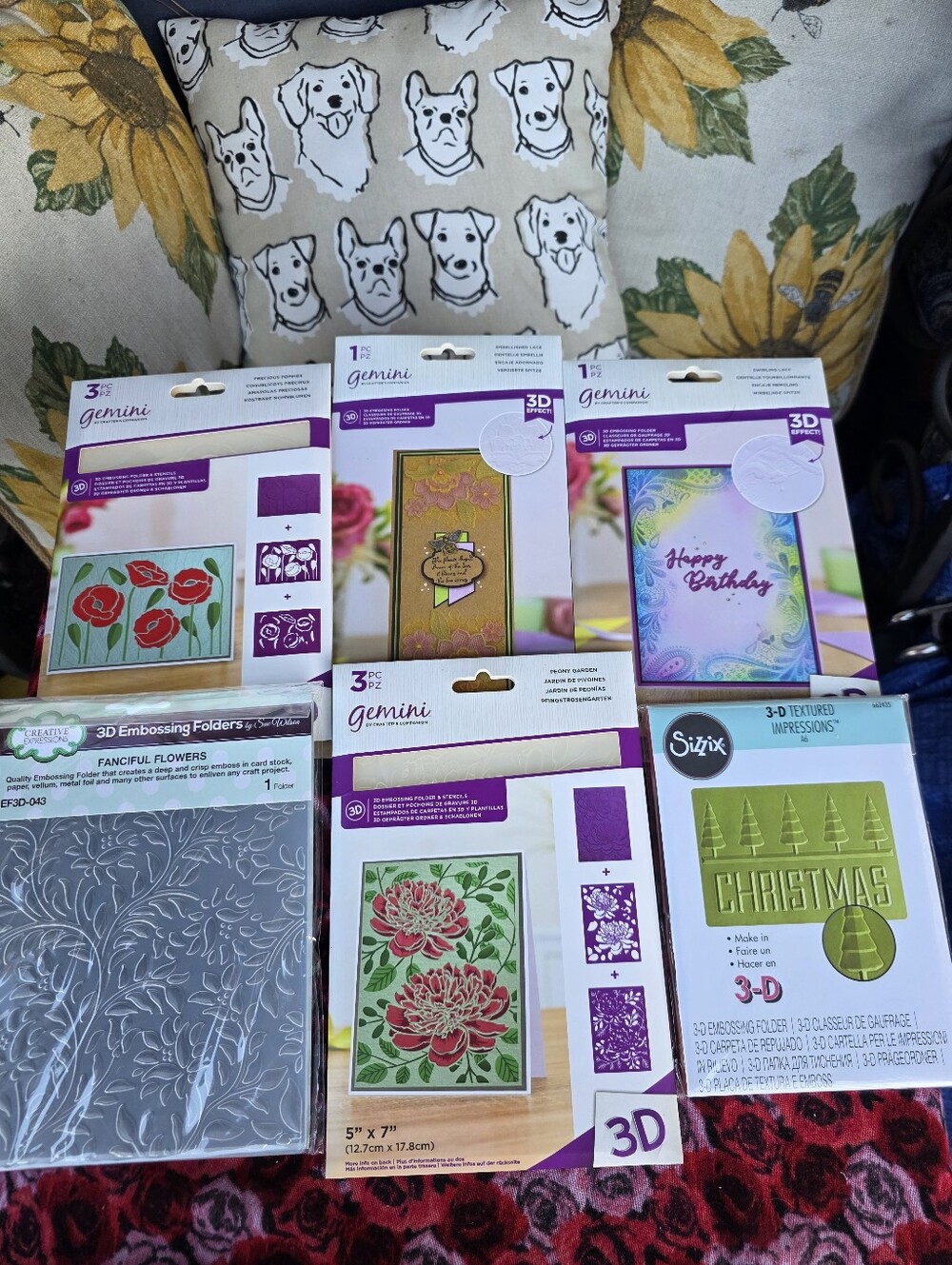 Crafters Companion Gemini and Sizzix 3D Embossing Folders Set of 6